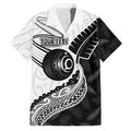 Personalised Aotearoa Lawn Bowls Family Matching Mermaid Dress and Hawaiian Shirt Maori and Silver Fern Half Style - Aussie Hoodie