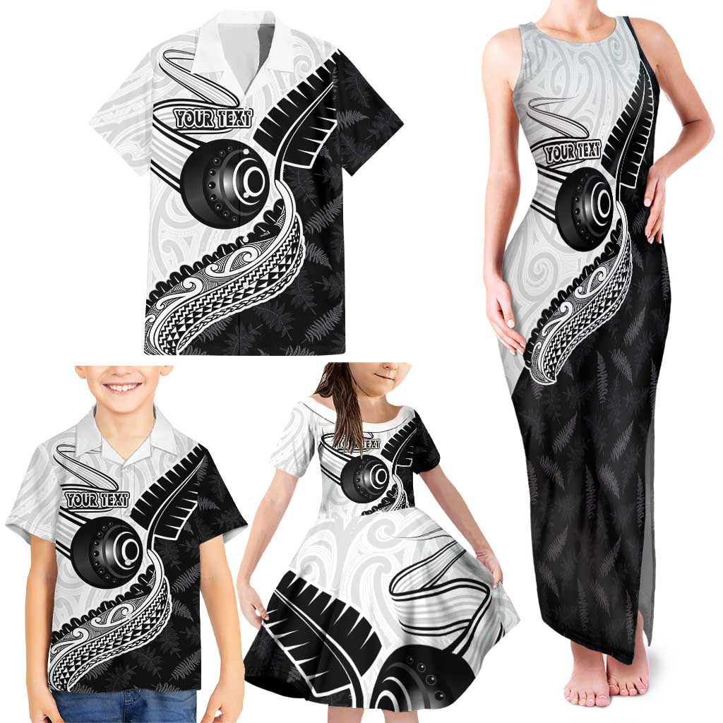 Personalised Aotearoa Lawn Bowls Family Matching Tank Maxi Dress and Hawaiian Shirt Maori and Silver Fern Half Style - Aussie Hoodie