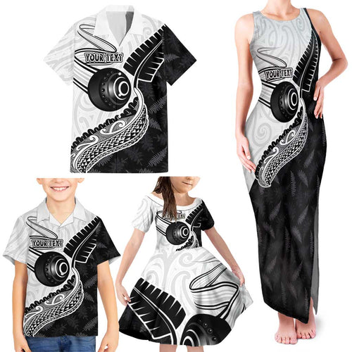 Personalised Aotearoa Lawn Bowls Family Matching Tank Maxi Dress and Hawaiian Shirt Maori and Silver Fern Half Style - Aussie Hoodie