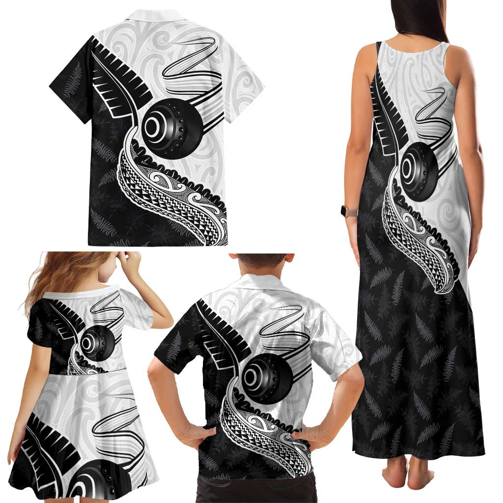 Personalised Aotearoa Lawn Bowls Family Matching Tank Maxi Dress and Hawaiian Shirt Maori and Silver Fern Half Style - Aussie Hoodie