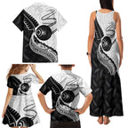 Personalised Aotearoa Lawn Bowls Family Matching Tank Maxi Dress and Hawaiian Shirt Maori and Silver Fern Half Style - Aussie Hoodie