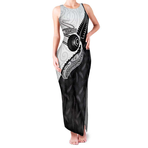 Personalised Aotearoa Lawn Bowls Family Matching Tank Maxi Dress and Hawaiian Shirt Maori and Silver Fern Half Style - Aussie Hoodie