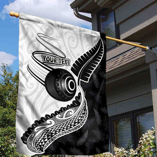 Personalised Aotearoa Lawn Bowls Garden Flag Maori and Silver Fern Half Style - Aussie Hoodie