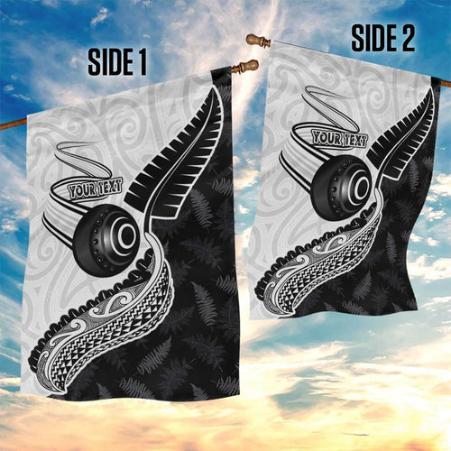 Personalised Aotearoa Lawn Bowls Garden Flag Maori and Silver Fern Half Style - Aussie Hoodie