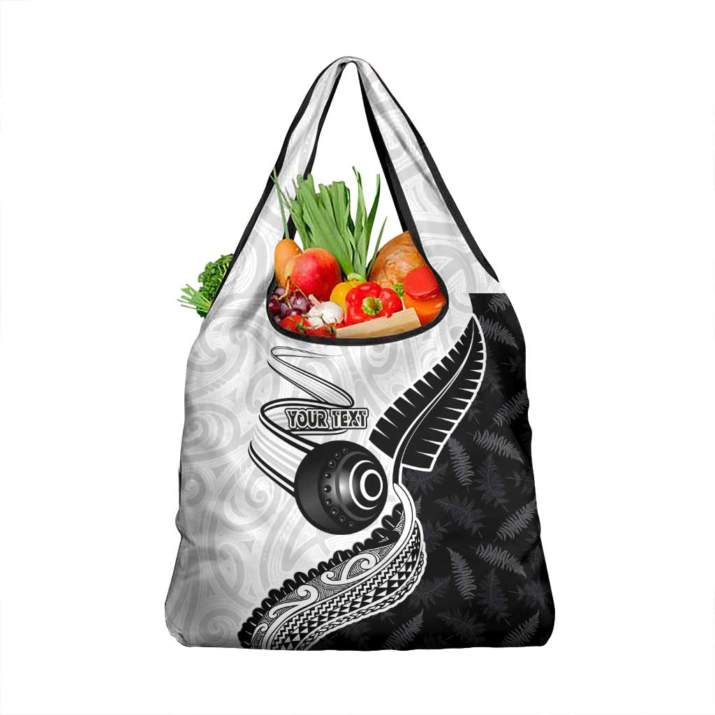 Personalised Aotearoa Lawn Bowls Grocery Bag Maori and Silver Fern Half Style - Aussie Hoodie