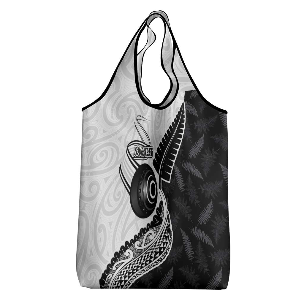 Personalised Aotearoa Lawn Bowls Grocery Bag Maori and Silver Fern Half Style - Aussie Hoodie