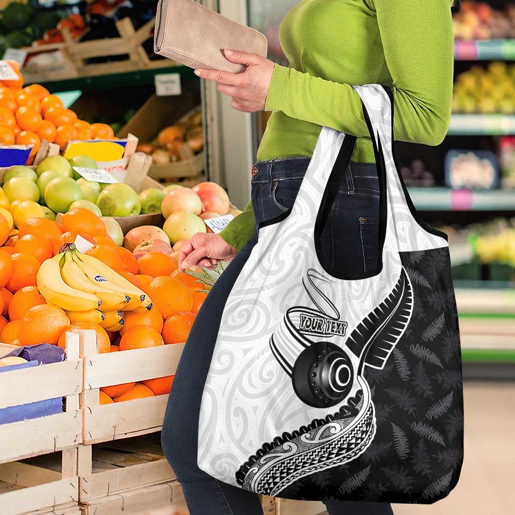 Personalised Aotearoa Lawn Bowls Grocery Bag Maori and Silver Fern Half Style - Aussie Hoodie
