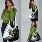 Personalised Aotearoa Lawn Bowls Grocery Bag Maori and Silver Fern Half Style - Aussie Hoodie
