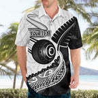 Personalised Aotearoa Lawn Bowls Hawaiian Shirt Maori and Silver Fern Half Style - Aussie Hoodie