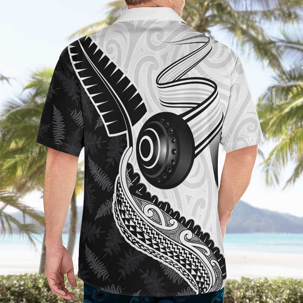 Personalised Aotearoa Lawn Bowls Hawaiian Shirt Maori and Silver Fern Half Style - Aussie Hoodie