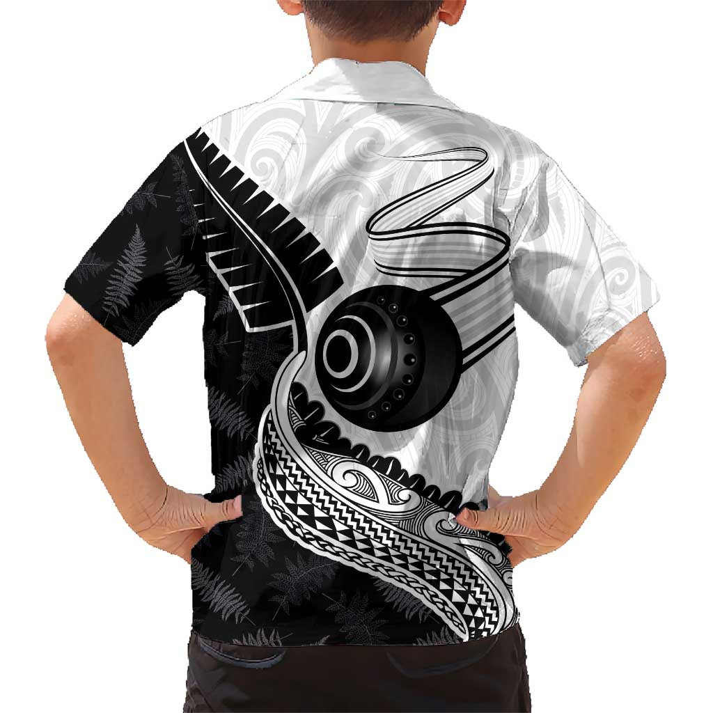 Personalised Aotearoa Lawn Bowls Hawaiian Shirt Maori and Silver Fern Half Style - Aussie Hoodie