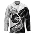 Personalised Aotearoa Lawn Bowls Hockey Jersey Maori and Silver Fern Half Style - Aussie Hoodie