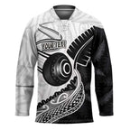 Personalised Aotearoa Lawn Bowls Hockey Jersey Maori and Silver Fern Half Style - Aussie Hoodie