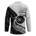 Personalised Aotearoa Lawn Bowls Hockey Jersey Maori and Silver Fern Half Style - Aussie Hoodie