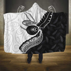 Personalised Aotearoa Lawn Bowls Hooded Blanket Maori and Silver Fern Half Style - Aussie Hoodie