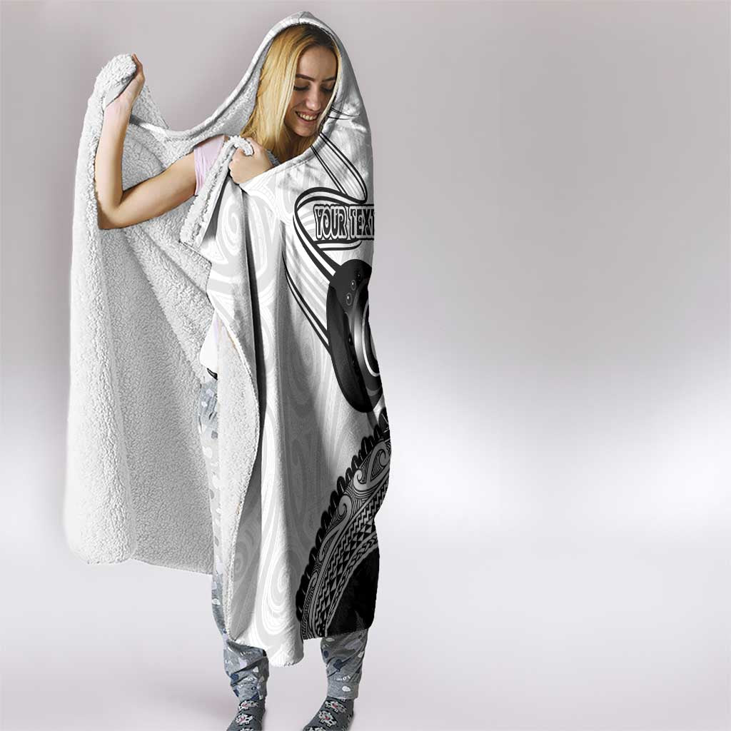 Personalised Aotearoa Lawn Bowls Hooded Blanket Maori and Silver Fern Half Style - Aussie Hoodie