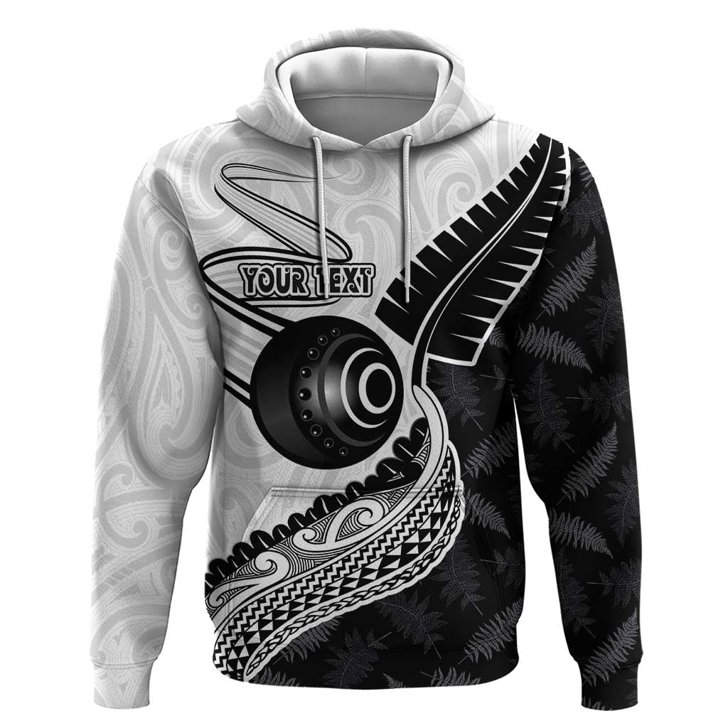 Personalised Aotearoa Lawn Bowls Hoodie Maori and Silver Fern Half Style - Aussie Hoodie