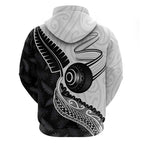 Personalised Aotearoa Lawn Bowls Hoodie Maori and Silver Fern Half Style - Aussie Hoodie
