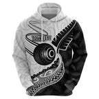 Personalised Aotearoa Lawn Bowls Hoodie Maori and Silver Fern Half Style - Aussie Hoodie