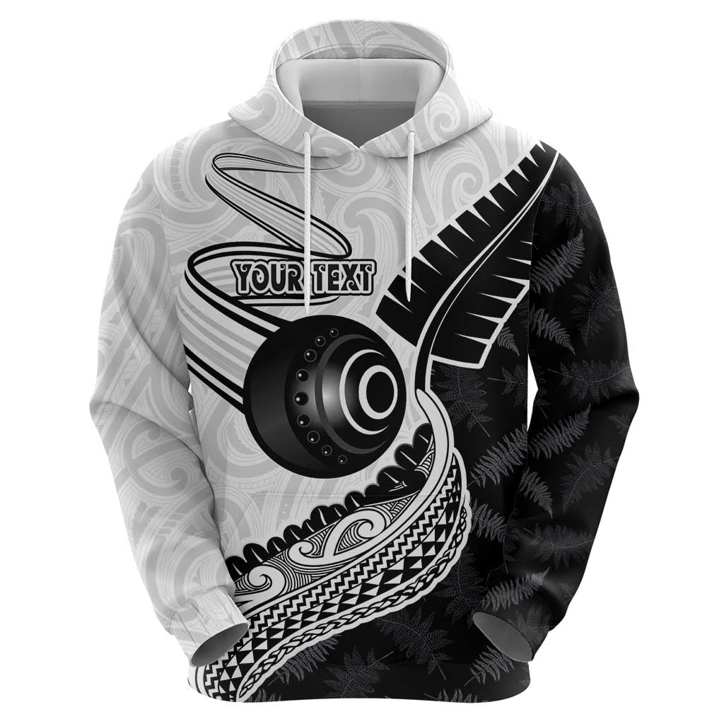 Personalised Aotearoa Lawn Bowls Hoodie Maori and Silver Fern Half Style - Aussie Hoodie