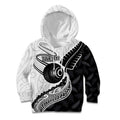 Personalised Aotearoa Lawn Bowls Kid Hoodie Maori and Silver Fern Half Style - Aussie Hoodie