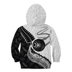 Personalised Aotearoa Lawn Bowls Kid Hoodie Maori and Silver Fern Half Style - Aussie Hoodie