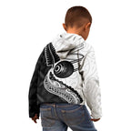 Personalised Aotearoa Lawn Bowls Kid Hoodie Maori and Silver Fern Half Style - Aussie Hoodie