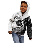Personalised Aotearoa Lawn Bowls Kid Hoodie Maori and Silver Fern Half Style - Aussie Hoodie