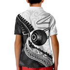 Personalised Aotearoa Lawn Bowls Kid Polo Shirt Maori and Silver Fern Half Style - Aussie Hoodie