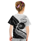 Personalised Aotearoa Lawn Bowls Kid T Shirt Maori and Silver Fern Half Style - Aussie Hoodie