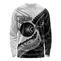 Personalised Aotearoa Lawn Bowls Long Sleeve Shirt Maori and Silver Fern Half Style - Aussie Hoodie