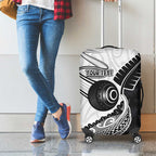 Personalised Aotearoa Lawn Bowls Luggage Cover Maori and Silver Fern Half Style - Aussie Hoodie