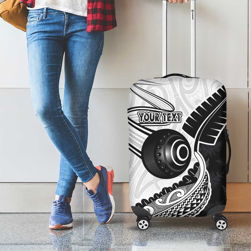 Personalised Aotearoa Lawn Bowls Luggage Cover Maori and Silver Fern Half Style - Aussie Hoodie