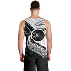 Personalised Aotearoa Lawn Bowls Men Tank Top Maori and Silver Fern Half Style - Aussie Hoodie
