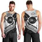 Personalised Aotearoa Lawn Bowls Men Tank Top Maori and Silver Fern Half Style - Aussie Hoodie