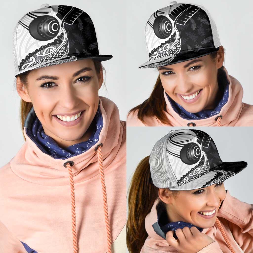 Aotearoa Lawn Bowls Mesh Trucker Cap Maori and Silver Fern Half Style - Aussie Hoodie