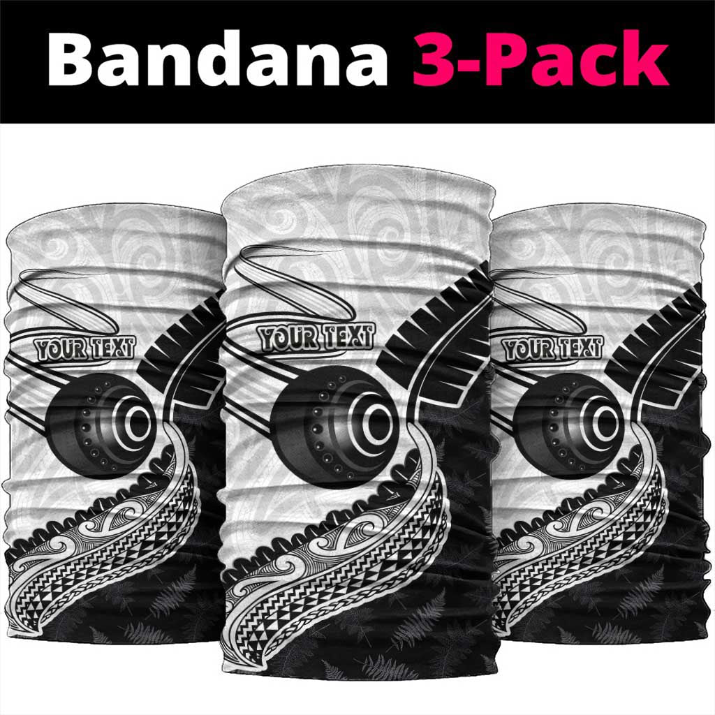 Personalised Aotearoa Lawn Bowls Neck Gaiter Maori and Silver Fern Half Style - Aussie Hoodie