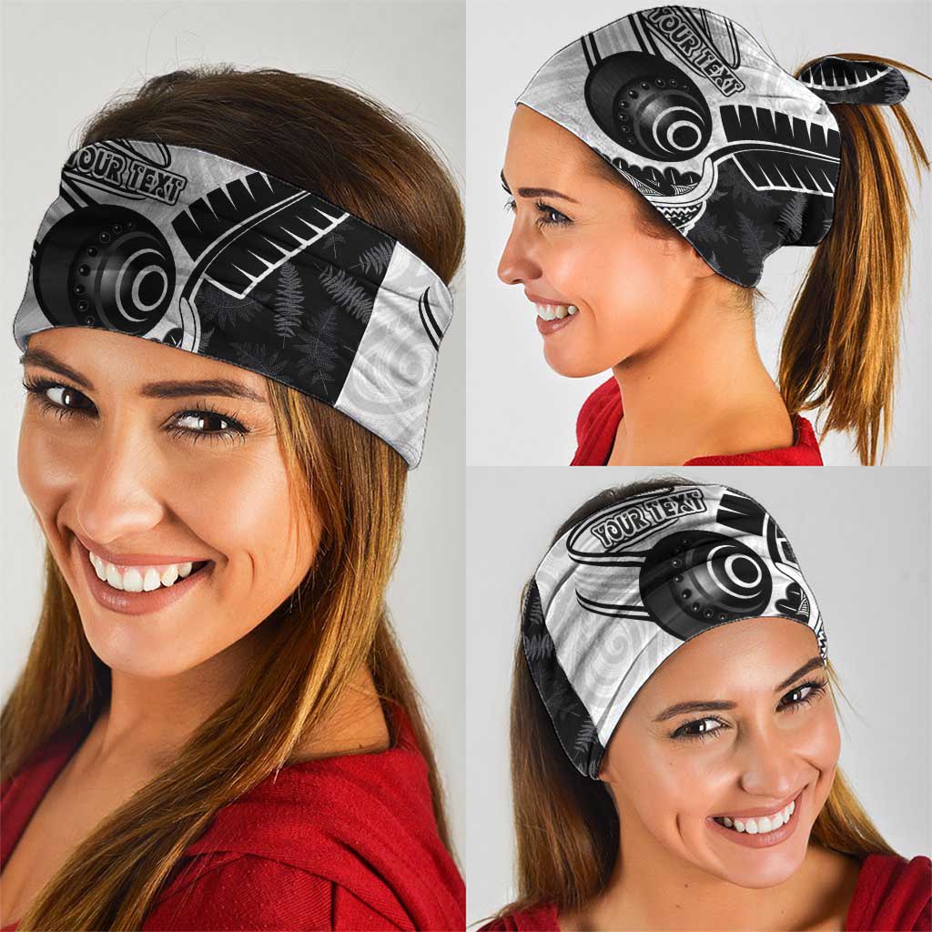 Personalised Aotearoa Lawn Bowls Neck Gaiter Maori and Silver Fern Half Style - Aussie Hoodie