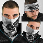 Personalised Aotearoa Lawn Bowls Neck Gaiter Maori and Silver Fern Half Style - Aussie Hoodie
