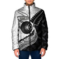 Personalised Aotearoa Lawn Bowls Padded Jacket Maori and Silver Fern Half Style - Aussie Hoodie