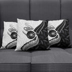 Personalised Aotearoa Lawn Bowls Pillow Cover Maori and Silver Fern Half Style - Aussie Hoodie