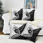 Personalised Aotearoa Lawn Bowls Pillow Cover Maori and Silver Fern Half Style - Aussie Hoodie