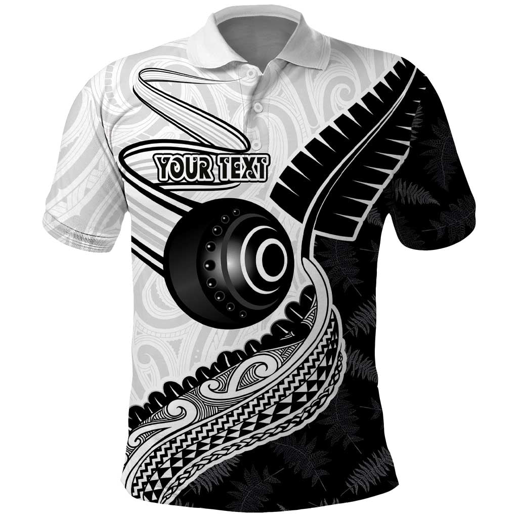 Personalised Aotearoa Lawn Bowls Polo Shirt Maori and Silver Fern Half Style - Aussie Hoodie
