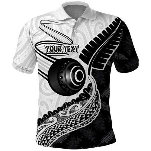 Personalised Aotearoa Lawn Bowls Polo Shirt Maori and Silver Fern Half Style - Aussie Hoodie