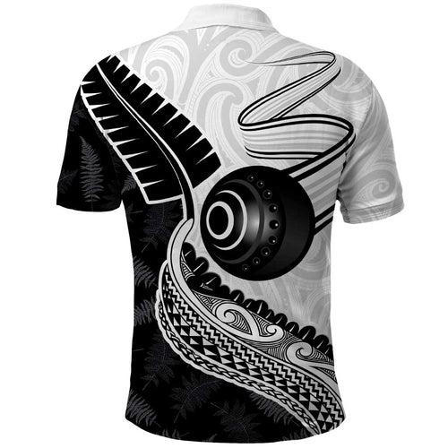 Personalised Aotearoa Lawn Bowls Polo Shirt Maori and Silver Fern Half Style - Aussie Hoodie