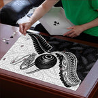 Personalised Aotearoa Lawn Bowls Puzzle Maori and Silver Fern Half Style - Aussie Hoodie