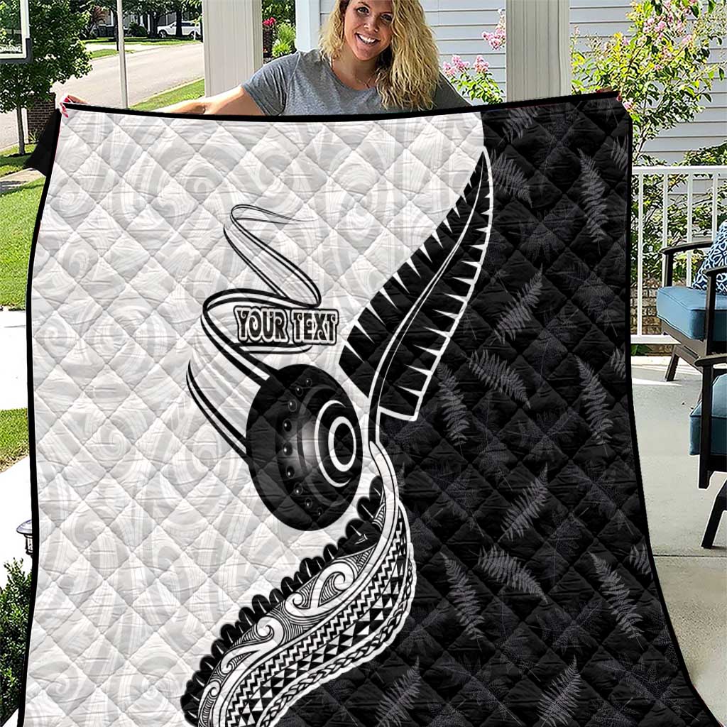 Personalised Aotearoa Lawn Bowls Quilt Maori and Silver Fern Half Style - Aussie Hoodie