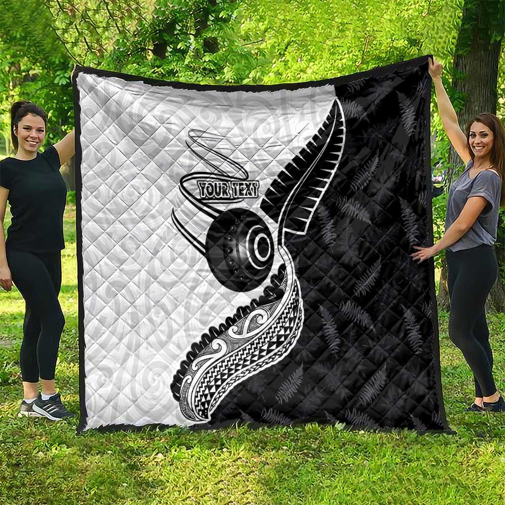 Personalised Aotearoa Lawn Bowls Quilt Maori and Silver Fern Half Style - Aussie Hoodie