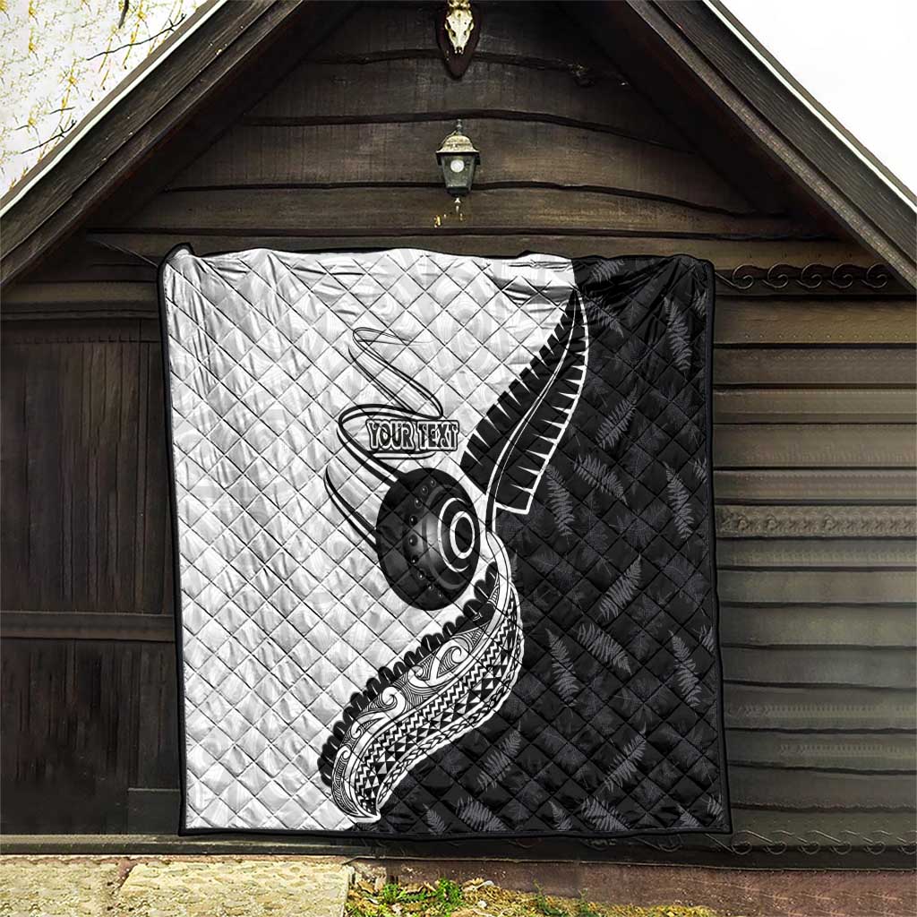 Personalised Aotearoa Lawn Bowls Quilt Maori and Silver Fern Half Style - Aussie Hoodie