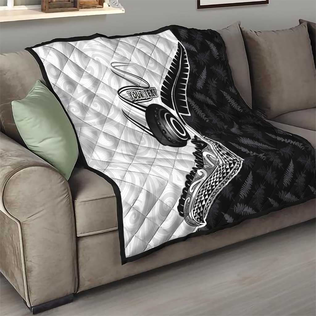 Personalised Aotearoa Lawn Bowls Quilt Maori and Silver Fern Half Style - Aussie Hoodie
